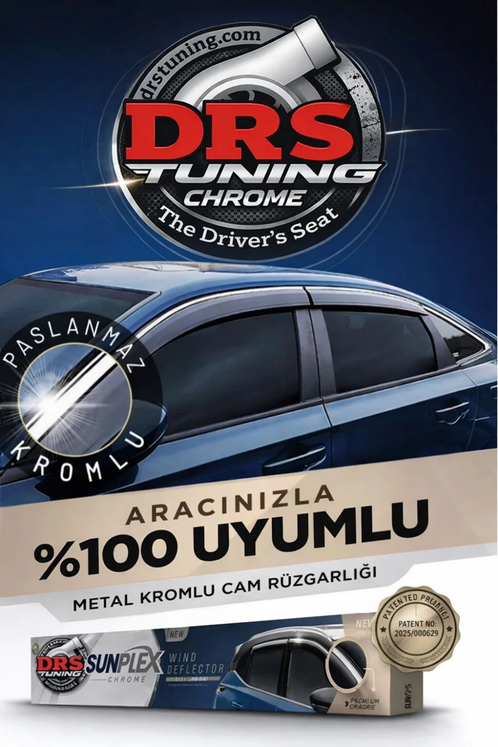 Sunplex Citroen C5 Aircross 2019+ Kromlu Cam Rüzgarlığı Paslanmaz Çelik Kromlu