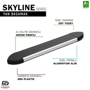 Peugeot Partner 2 Tepee Skyline Aluminyum Yan Basamak 193 Cm 2008-2018 A+ Kalite