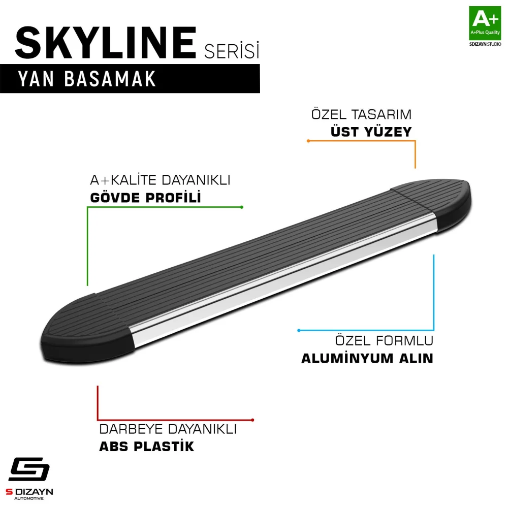 Opel Mokka Skyline Krom Yan Basamak 163 Cm 2012-2019 A+ Kalite