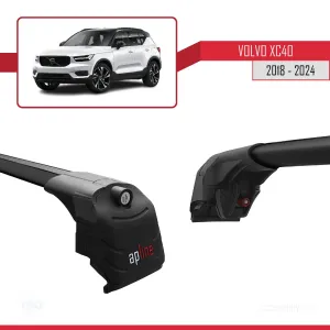 Volvo XC40 2018 ve Sonrası ile uyumlu ACE-2 Ara Atkı Tavan Barı SİYAH thumb 4