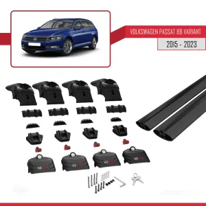 Volkswagen Passat VARIANT (B8) 2015-2023 Arası ile uyumlu ACE-2 Ara Atkı Tavan Barı SİYAH thumb 4