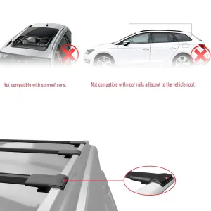 Skoda Octavia (1U) 1998-2004 Arası ile Uyumlu FLY Model Ara Atkı Tavan Barı SİYAH 3 ADET BAR - Görsel 2