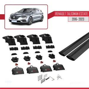 Renault Talisman Estate 2016-2023 Arası ile uyumlu ACE-2 Ara Atkı Tavan Barı SİYAH thumb 4