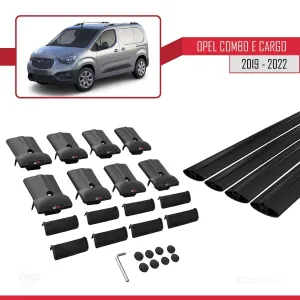 Opel Combo (E) PANELVAN 2019-2022 Arası ile uyumlu FLY Model Ara Atkı Tavan Barı SİYAH 4 ADET BAR thumb 4