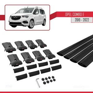 Opel Combo (E) 2019-2022 Arası ile uyumlu FLY Model Ara Atkı Tavan Barı SİYAH 4 ADET BAR thumb 4