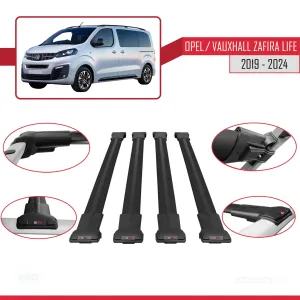 Opel / Vauxhall Zafira Life 2019 ve Sonrası ile uyumlu FLY Model Ara Atkı Tavan Barı SİYAH 4 ADET - Görsel 4