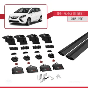 Opel - Vauxhall Zafira Tourer C 2012-2019 Arası ile uyumlu ACE-2 Ara Atkı Tavan Barı SİYAH - Görsel 4