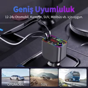 Şarj kablolu type-c ve usb girişli mp3 player / ICCA121 - Görsel 3