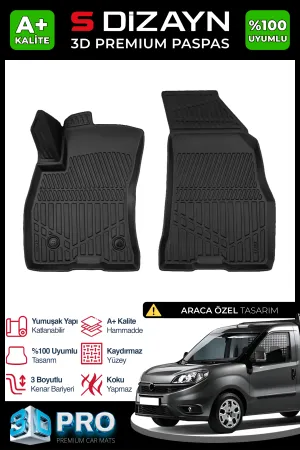 Drs Tuning Fiat Pratico Panelvan 3D Pro Havuzlu Paspas Ön 2'Li 2010 Üzeri A+ Kalite