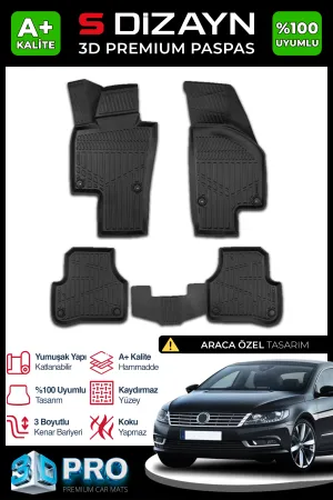 Drs Tuning Vw Cc 3D Pro Havuzlu Paspas 2008-2017 A+ Kalite