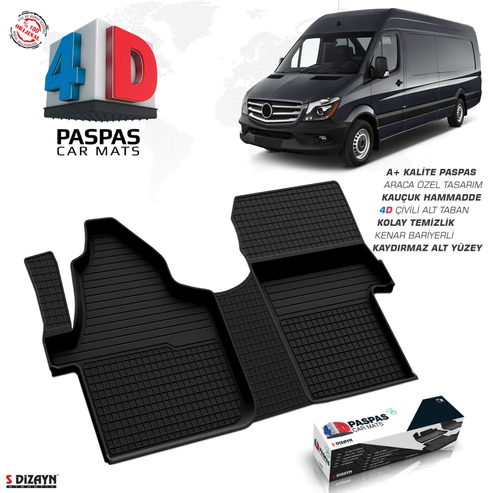 Drs Tuning Mercedes Sprinter W906 4D Havuzlu Paspas 2006-2013 Ön Çift Koltuk
