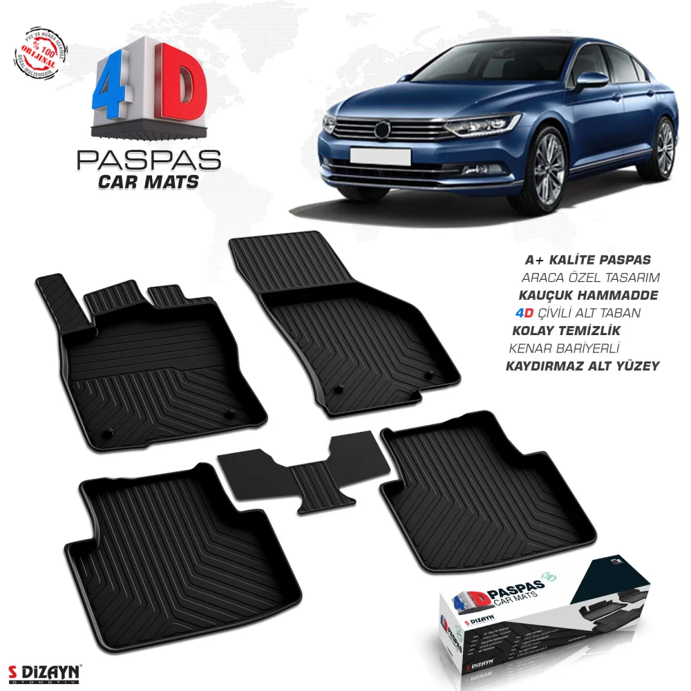 Drs Tuning VW Passat B8 4D Havuzlu Paspas 2015-2019 A+Kalite