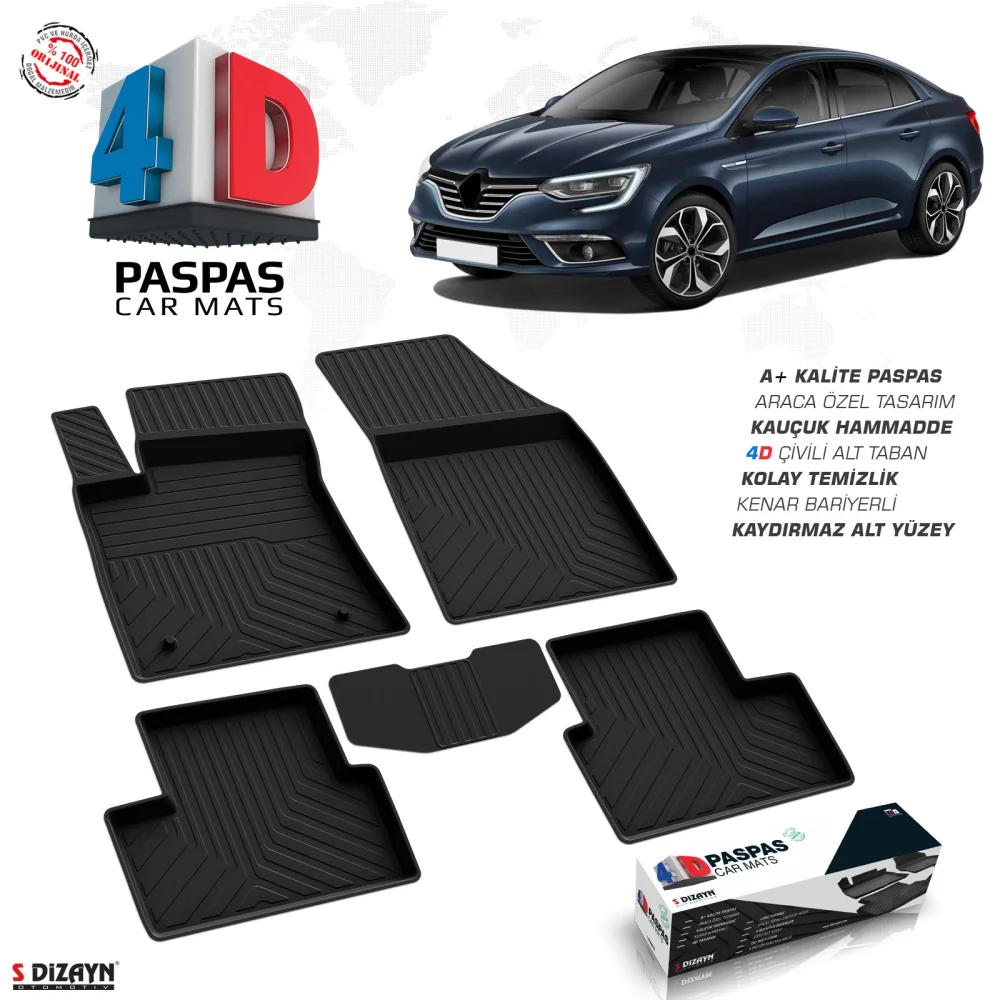 Drs Tuning Renault Megane 4 Sedan 4D Havuzlu Paspas 2016-2020 A+Kalite