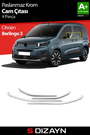 Drs Tuning Citroen Berlingo 3 Krom Cam Çıtası 4 Prç 2019 Üzeri A+ Kalite
