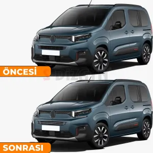 Drs Tuning Citroen Berlingo Makyajlı Krom Ön Tampon Çıtası 2 Prç 2024 Üzeri A+ Kalite - Görsel 5