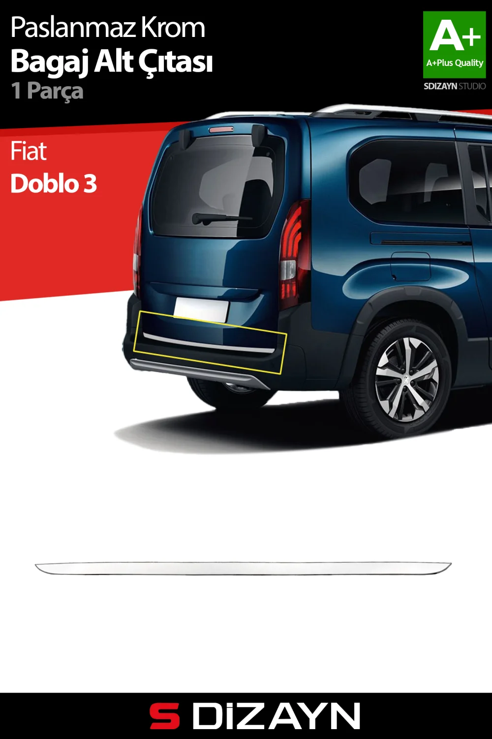 Drs Tuning Fiat Doblo 3 Krom Bagaj Alt Çıtası 2022 Üzeri A+ Kalite