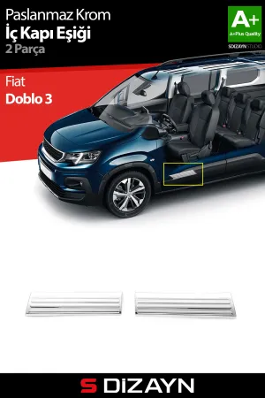 Drs Tuning Fiat Doblo 3 Krom İç Kapı Eşiği 2 Prç 2023 Üzeri A+ Kalite
