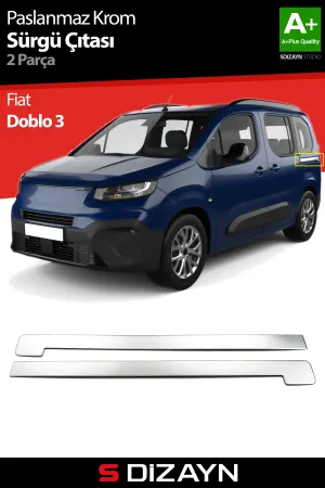 Drs Tuning Fiat Doblo 3 Krom Sürgülü Kapı Çıtası 2 Prç 2022 Üzeri A+ Kalite