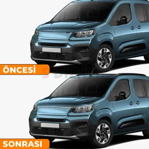 Drs Tuning Fiat Doblo 3 Krom Ön Panjur ve Far Üzeri Çıta Seti 3 Prç. 2023 Üzeri A+ Kalite - Görsel 5