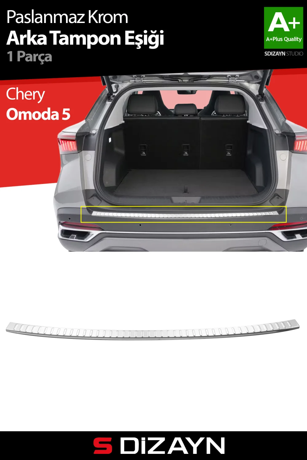 Drs Tuning Chery Omoda 5 Krom Arka Tampon Eşiği 2022 Üzeri A+ Kalite