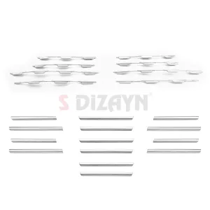 Drs Tuning Fiat Egea Krom Ön Panjur ve Tampon Çıta Seti Diamond Model 22 Prç. 2020 Üzeri (Parlak Krom) - Görsel 2