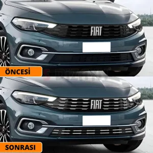 Drs Tuning Fiat Egea Krom Ön Panjur ve Tampon Çıta Seti Diamond Model 22 Prç. 2020 Üzeri (Parlak Krom) - Görsel 5