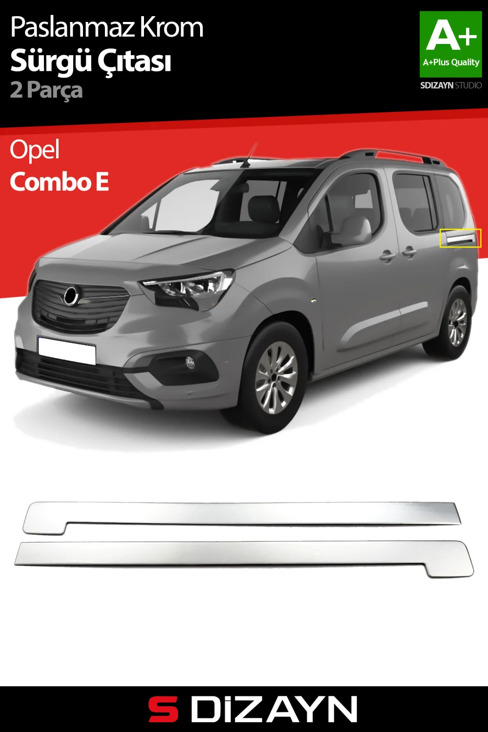 Drs Tuning Opel Combo E Krom Sürgülü Kapı Çıtası 2 Prç 2019 Üzeri A+ Kalite