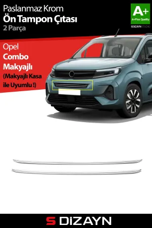 Drs Tuning Opel Combo Makyajlı Krom Ön Tampon Çıtası 2 Prç 2023 Üzeri A+ Kalite