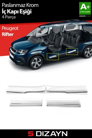 Drs Tuning Peugeot Rifter Krom İç Kapı Eşiği 4 Prç 2019 Üzeri A+ Kalite