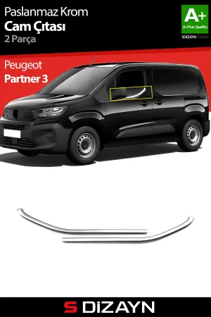 Drs Tuning Peugeot Partner 3 Krom Cam Çıtası 2 Prç 2019 Üzeri A+ Kalite