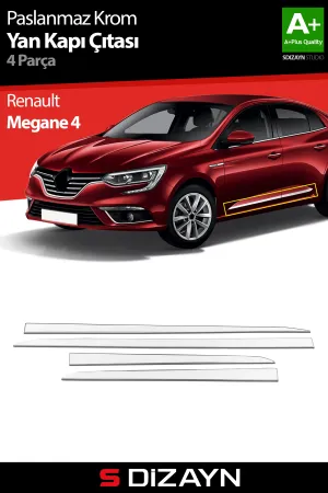 S-Dizayn Renault Megane 4 Krom Yan Kapı Çıtası 4 Prç 2016 Üzeri A+ Kalite thumb 1