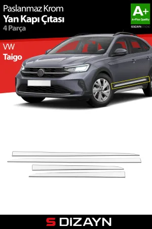 Volkswagen Taigo 2021-Günümüz (CS) uyumlu Krom Yan Kapı Çıtası 4 Prç 2020 Üzeri A+ Kalite modelleri DRS Tuning'de. Kaliteli malzeme, hızlı kargo ve güvenli