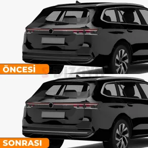 Drs Tuning VW Passat B9 SW Krom Arka Tampon Çıtası 3 Prç. 2024 Üzeri A+ Kalite - Görsel 5