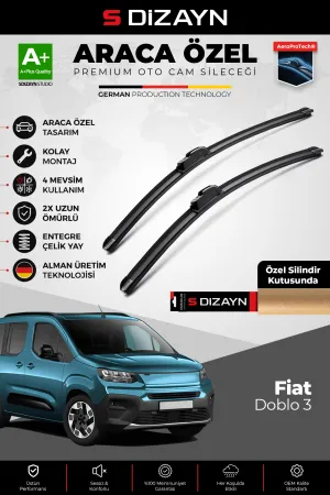 Fiat Doblo 3 Ön Cam Silecek Seti 2023 Üzeri Premium Araca Özel 65-43 Cm  A+ Kalite