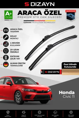 Honda Civic 11 Ön Cam Silecek Seti 2021 Üzeri Premium Araca Özel 60-48 Cm  A+ Kalite