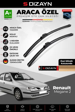 Renault Megane 1 Ön Cam Silecek Seti 1996-2002 Premium Araca Özel 55-50 Cm  A+ Kalite