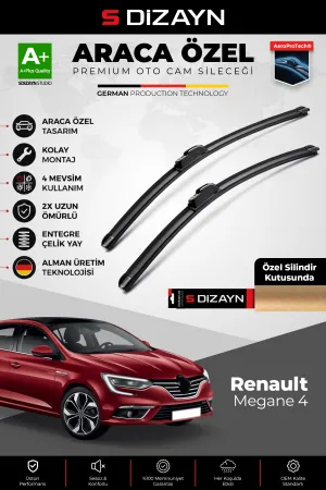 Renault Megane 4 Ön Cam Silecek Seti 2016 Üzeri Premium Araca Özel 60-45 Cm  A+ Kalite