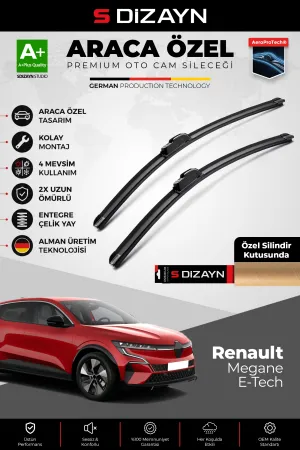 Renault Megane E-Tech Ön Cam Silecek Seti 2021 Üzeri Premium Araca Özel 65-40 Cm  A+ Kalite