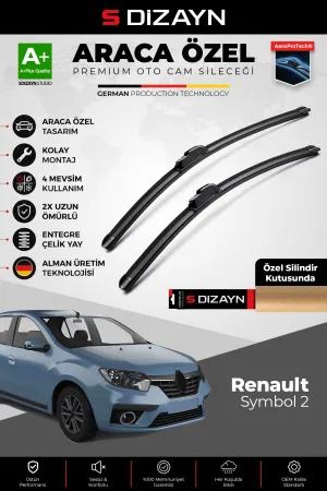 Renault Symbol Ön Cam Silecek Seti 2013-2015 Premium Araca Özel 53-50 Cm  A+ Kalite