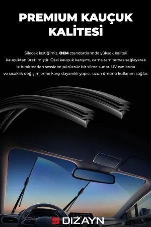 Renault Symbol Ön Cam Silecek Seti 2015 Üzeri Premium Araca Özel 55-48 Cm  A+ Kalite - Görsel 3