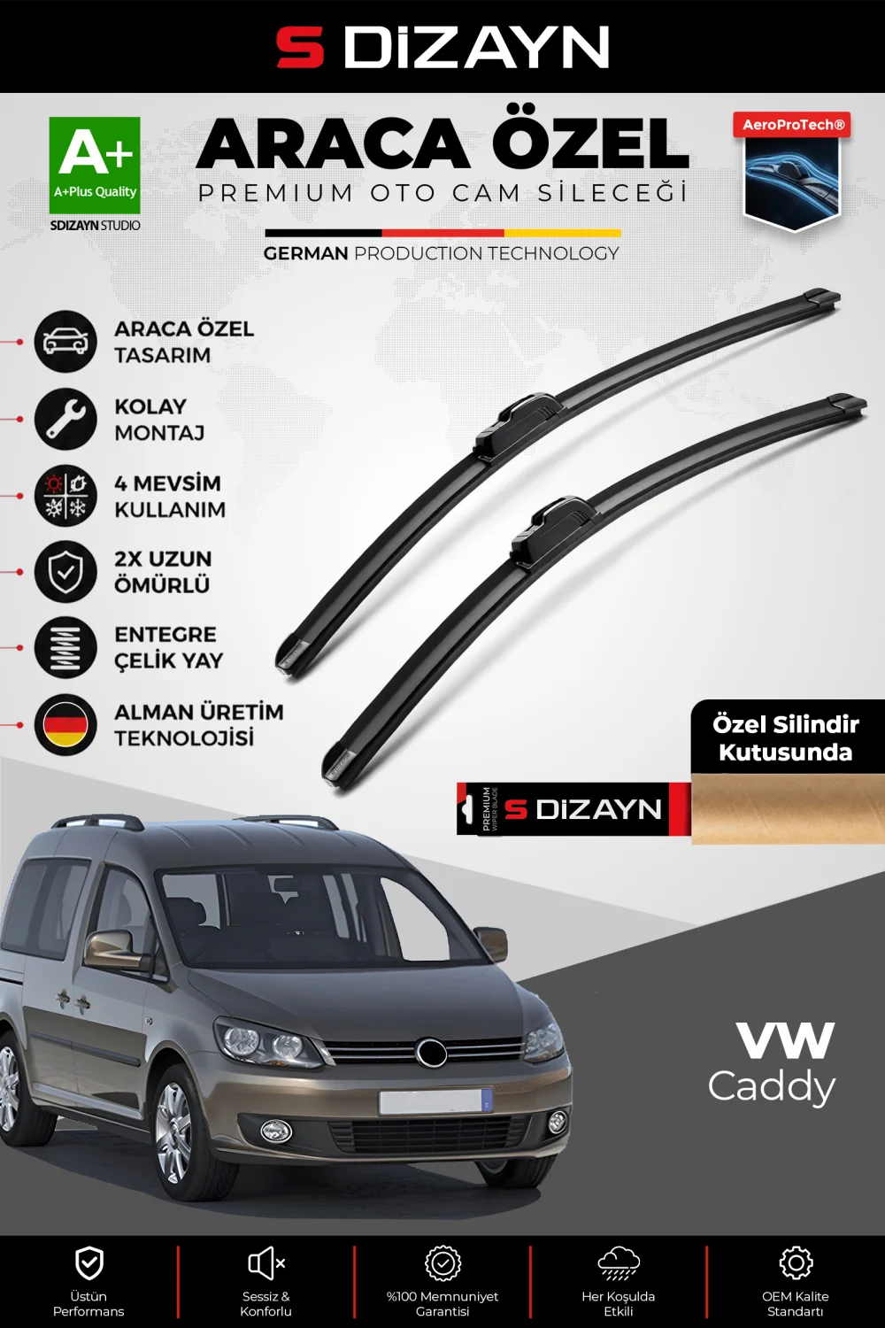 Drs Tuning Caddy Ön Cam Silecek Seti 2006-2015 Premium Araca Özel 60-45 Cm  A+ Kalite