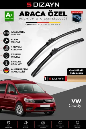Drs Tuning Caddy 3 Ön Cam Silecek Seti 2015-2020 Premium Araca Özel 60-45 Cm  A+ Kalite