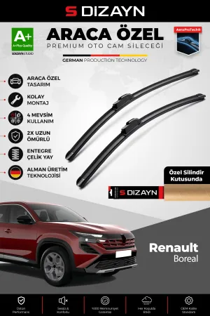 Renault Boreal Ön Cam Silecek Seti 2025 Üzeri Premium Araca Özel 60-45 Cm A+ Kalite