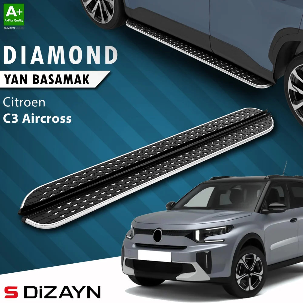 Drs Tuning Citroen C3 Aircross 2 Diamond Krom Yan Basamak 183 Cm 2024 Üzeri A+ Kalite