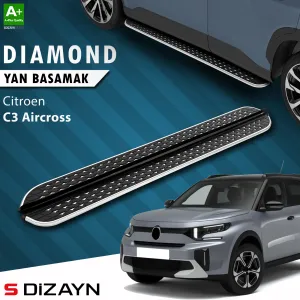 Citroen C3 Aircross 2024-Günümüz (CC24) uyumlu 2 Diamond Krom Yan Basamak 183 Cm 2024 Üzeri A+ Kalite modelleri DRS Tuning'de. Kaliteli malzeme, hızlı kargo ve