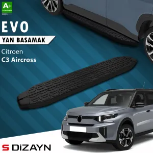Citroen C3 Aircross 2024-Günümüz (CC24) uyumlu 2 Evo Siyah Yan Basamak 183 Cm 2024 Üzeri A+ Kalite modelleri DRS Tuning'de. Kaliteli malzeme, hızlı kargo ve