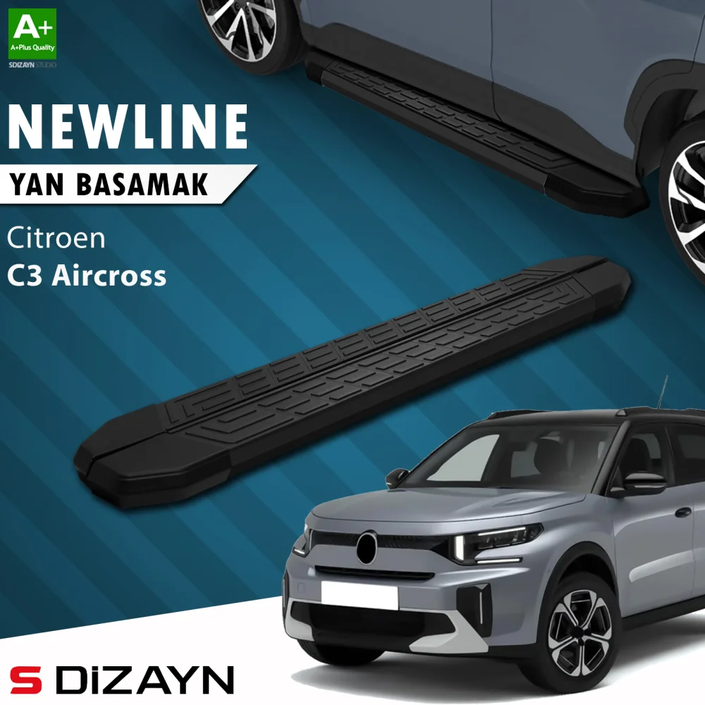Drs Tuning Citroen C3 Aircross 2 NewLine Siyah Yan Basamak 183 Cm 2024 Üzeri A+ Kalite