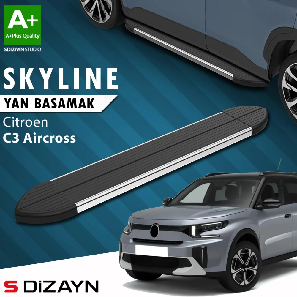 Drs Tuning Citroen C3 Aircross 2 Skyline Krom Yan Basamak 183 Cm 2024 Üzeri A+ Kalite