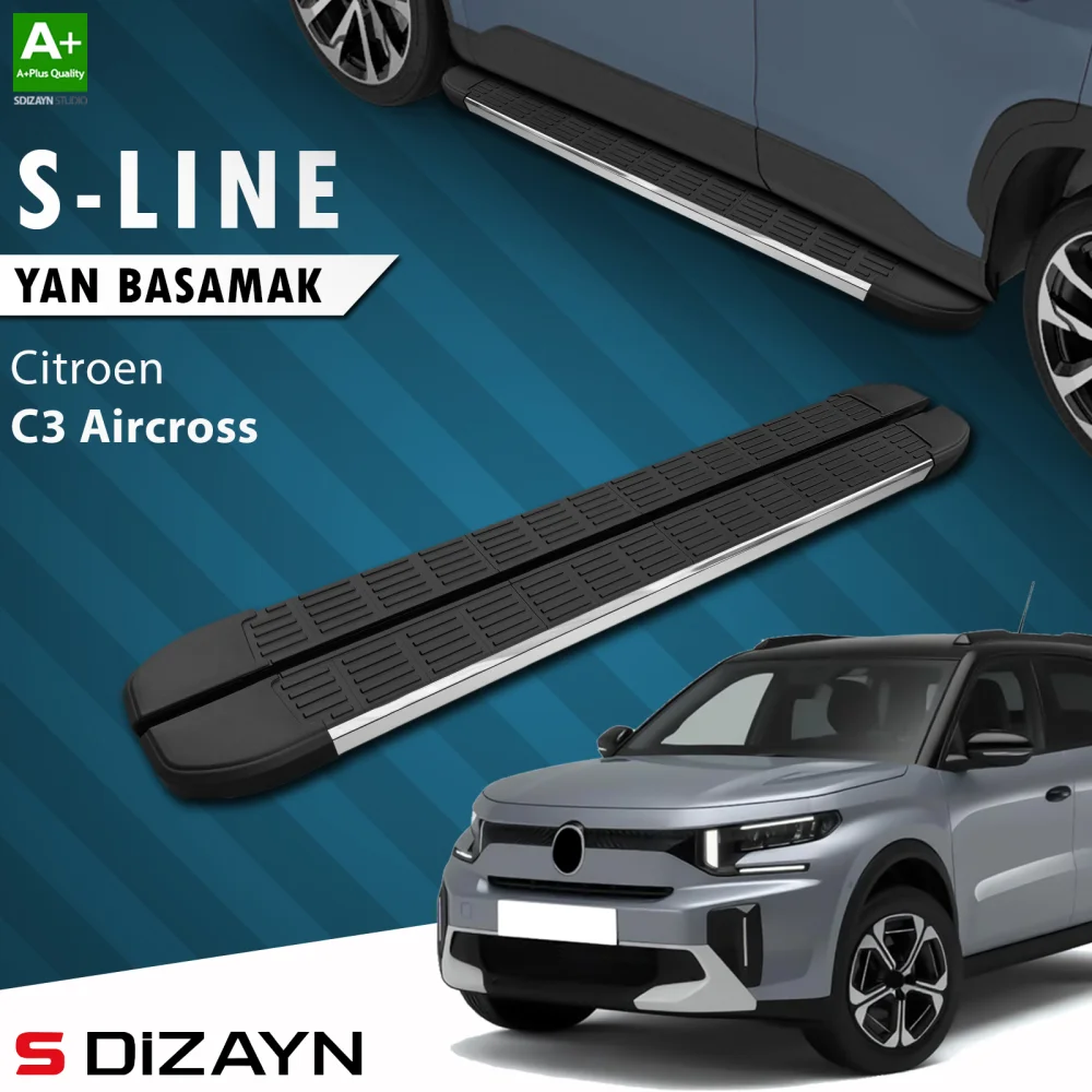 Drs Tuning Citroen C3 Aircross 2 S-Line Krom Yan Basamak 183 Cm 2024 Üzeri A+ Kalite
