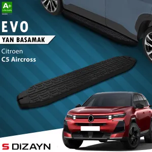 Citroen C5 Aircross 2017-Günümüz (C84) uyumlu E- Elektrikli Evo Siyah Yan Basamak 193 Cm 2024 Üzeri A+ Kalite modelleri DRS Tuning'de. Kaliteli malzeme, hızlı